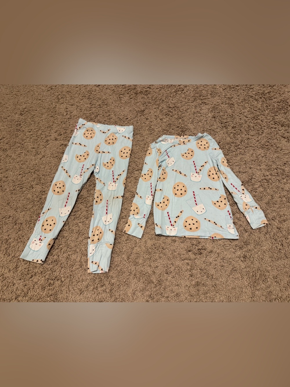 Posh Peanut Kids Cookie and Milk Pajama Set
